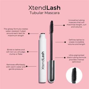 img 3 attached to 💯 MCoBeauty XtendLash Тубусная тушь для удлинения ресниц - безупречная, смывоустойчивая и долговечная - усиление длины, изгиба и объема - веганская формула - интенсивное определение в черном цвете.