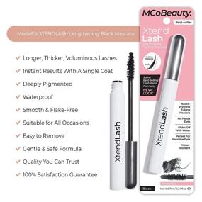 img 1 attached to 💯 MCoBeauty XtendLash Тубусная тушь для удлинения ресниц - безупречная, смывоустойчивая и долговечная - усиление длины, изгиба и объема - веганская формула - интенсивное определение в черном цвете.