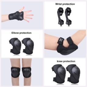 img 3 attached to 🛹 Boruizhen Protective Gear Set for Kids: Knee Pads, Elbow Pads, and Wrist Guards for Skating, Cycling, BMX, Skateboarding, Inline Scooter Riding, and Sports