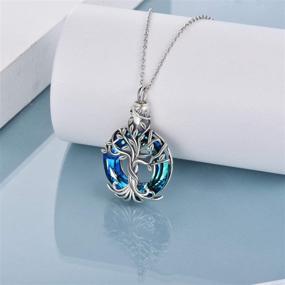 img 3 attached to Sterling Silver Tree of Life Urn Necklace: TOUPOP Cremation Jewelry for Ashes with Circle Crystal - Memorial Keepsake Accessory for Women, Girls & Friends