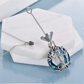 img 2 attached to Sterling Silver Tree of Life Urn Necklace: TOUPOP Cremation Jewelry for Ashes with Circle Crystal - Memorial Keepsake Accessory for Women, Girls & Friends