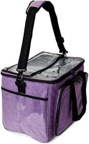 img 1 attached to 🧶 Portable Yarn Tote Bag for Knitting & Crochet | Purple Storage Organizer (16 x 10.5 x 11 in)