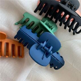 img 1 attached to 7 Pcs Plastic Hair Claw Clips: Non-slip Large and Strong Hold for Women and Girls with Thin or Thick Hair (4.3 Inch)