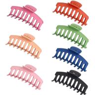 7 pcs plastic hair claw clips: non-slip large and strong hold for women and girls with thin or thick hair (4.3 inch) logo