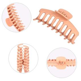 img 2 attached to 7 Pcs Plastic Hair Claw Clips: Non-slip Large and Strong Hold for Women and Girls with Thin or Thick Hair (4.3 Inch)