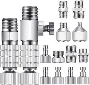 img 4 attached to 🔌 15-Piece Airbrush Adapter Set: Quick Release Coupling Disconnect Kit for Airbrush and Compressor Hose - Female Connectors Included