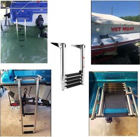 img 3 attached to 🛥️ Ultimate Marine Grade 4-Step Telescoping Boat Ladder by Amarine Made: Stainless Steel Swim Step for Superior Durability