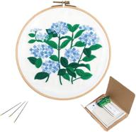 vibrant floral cross stitch kit: complete diy embroidery set with colorful threads, bamboo hoop, and starter tools logo
