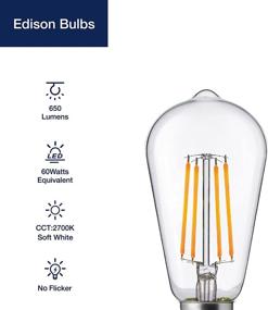 img 3 attached to 💡 FLSNT Dimmable Edison Bulbs - Comparable to Traditional Incandescent Bulbs