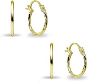 img 3 attached to 💫 Men and Women's 14K Gold High Polished 12mm Round Small Hoop Earrings