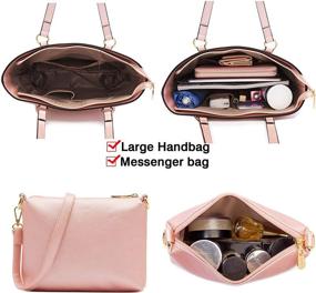 img 1 attached to Stylish and Practical LightGrey Shoulder Handbags Crossbody Set for Women - Ideal Handbags & Wallets Combo!