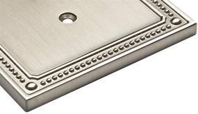 img 2 attached to Sophisticated Satin Nickel Triple Decorator Wall Plate by Franklin Brass - Classic Beaded Design