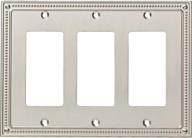 sophisticated satin nickel triple decorator wall plate by franklin brass - classic beaded design логотип