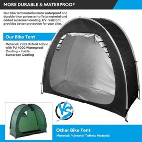 img 2 attached to Bike Cover Storage Shed Tent Patio | Outdoor Waterproof Oxford Bike Tent | Space Saving Bike Shelter Tool Storage Shed for Home Garden (Black)