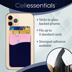 img 3 attached to Cellessentials Redesigned Card Holder: Stick-on Silicone Wallet for Credit Cards on iPhone, Android & Smartphones - USA Merchant (Navy)