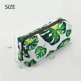 img 3 attached to 🌳 LParkin Large Capacity Canvas Pencil Case for Tree Leaves, Pen Bag Pouch for Stationery, Makeup & Cosmetics - Multifunctional Gadget Box