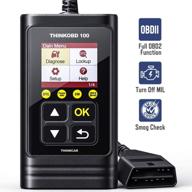 🔍 thinkcar obd2 scanner thinkobd100 code reader | full obd2 functionality for reading & clearing dtcs | mil turn-off | check engine light | o2 sensor & smog check logo