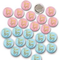 🎉 50 pcs gender reveal button pins: team boy girl baby shower party favors! logo