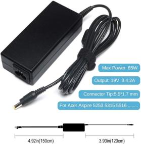 img 2 attached to 💡 65W AC Adapter Charger Replacement for Acer Aspire 1 3 5, 7560, 5517, 5253, 5750, 5250, 5349, 5552, 5733, 5532, A114-31, A315-21, A315-31, A315-51, A515-51, A114-31-C4HH Laptop