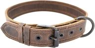 🐶 handmade bourbon brown rustic leather dog collar - small size (10 to 14 inches), by hide & drink logo