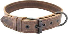 img 4 attached to 🐶 Handmade Bourbon Brown Rustic Leather Dog Collar - Small Size (10 to 14 Inches), by Hide & Drink