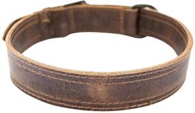 img 3 attached to 🐶 Handmade Bourbon Brown Rustic Leather Dog Collar - Small Size (10 to 14 Inches), by Hide & Drink