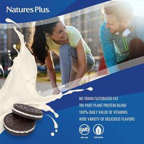 img 3 attached to NaturesPlus SPIRU-TEIN Cookies & Cream Shake - 2.3 lbs, Spirulina Protein Powder - Plant Based Meal Replacement, Energy Boosting Vitamins & Minerals - Vegetarian - 30 Servings