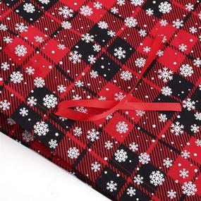 img 1 attached to 🎁 Aneco 6 Pack Christmas Buffalo Plaid Bags: Festive Snowflake Pattern Holiday Cotton Present Bags – Ideal Gift Wrapping Drawstring Bags for Christmas Party Favors and Treats