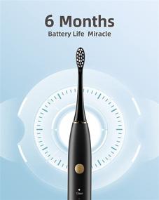 img 1 attached to Sonic Electric Toothbrush for Adults with Powerful 40,000 VPM Motor, Extended 180 Days Battery Life, Charcoal Sonic Whitening Toothbrush for Braces, 5 Modes, Smart Timer, 8 Brush Heads & 1 Travel Case, Sleek Black Design