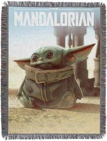 img 4 attached to 🧶 The Mandalorian The Child Northwest Woven Tapestry Throw Blanket: 48" x 60" - Cozy & Stylish Accessory!