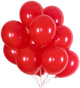 img 2 attached to 🎈 50-pcs Red 12-inch Latex Party Balloons: Ideal for Weddings, Birthdays, Baby Showers, and Christmas Party Decorations