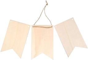 img 1 attached to 🎨 WOWOSS 48 Pack Unfinished Wood Banners: Rustic Decorative Plaques with Jute Rope - Ideal for Shop Home Decor and DIY Crafts