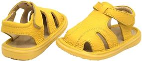 img 2 attached to LONSOEN Toddler Leather Sandals for Girls | Outdoor Shoes