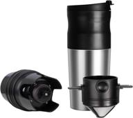 ☕️ portable coffee maker: chefgiant electric burr grinder, single serve pour over brewer, rechargeable with insulated mug - ideal for travel, stainless steel construction логотип