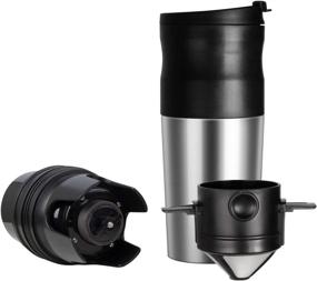 img 4 attached to ☕️ Portable Coffee Maker: ChefGiant Electric Burr Grinder, Single Serve Pour Over Brewer, Rechargeable with Insulated Mug - Ideal for Travel, Stainless Steel Construction