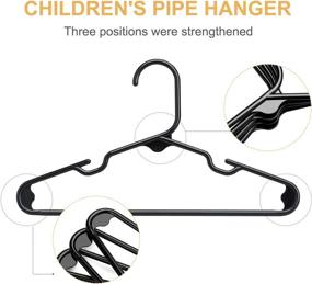 img 1 attached to 👕 40 Pack Children's Hanger: Non-Slip Tubular Kids Hangers for Clothes - Black, 11.7 inch