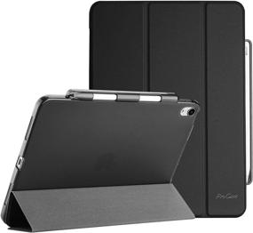 img 4 attached to Чехол ProCase для нового iPad Air 4 поколения 10,9 дюймов 2020 года (последняя модель), узкий чехол с держателем для Apple Pencil - Черный