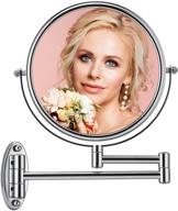 🔍 rorrimbuty 10x magnifying wall mounted makeup mirror: double-sided, 360° swivel, extendable for bathroom hotels in chrome plated finish logo
