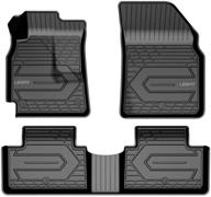 lasfit liners | custom fit tpe floor mats for chevrolet equinox 2019-2022 | all-weather protection | 1st and 2nd row | black logo