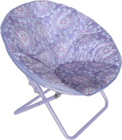 img 1 attached to 🪑 Heritage Kids Purple Medallion Printed Saucer Chair for Kids