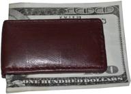 black leather money clip with powerful magnetic closure logo