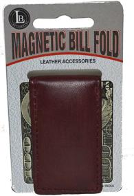 img 1 attached to Black Leather Money Clip with Powerful Magnetic Closure