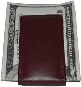 img 3 attached to Black Leather Money Clip with Powerful Magnetic Closure