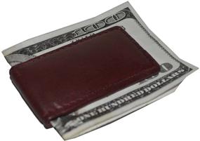 img 2 attached to Black Leather Money Clip with Powerful Magnetic Closure