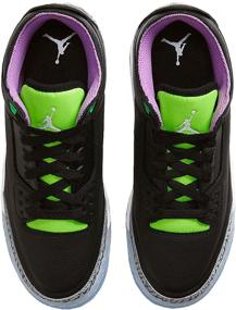 img 1 attached to Electric Black White DA2304 Girls' Jordan Retro Shoes