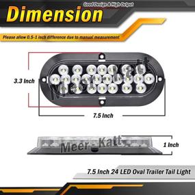 img 2 attached to Meerkatt (Pack Of 2) 6 Inch White LED Sealed Oval Clearance Lamp Backup Reverse Tail Light Power Save Waterproof 24 Diodes Trailer Cabin Pickup ATV Tow Bus Lorry RV SUV 12V DC Heavy Duty Truck DK12