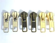 🔒 ykk #5 metal teeth antique mix color lock zipper slider replacement parts - set of 6 sliders logo