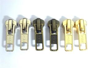 img 4 attached to 🔒 YKK #5 Metal Teeth Antique Mix Color Lock Zipper Slider Replacement Parts - Set of 6 Sliders