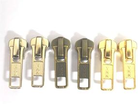 img 3 attached to 🔒 YKK #5 Metal Teeth Antique Mix Color Lock Zipper Slider Replacement Parts - Set of 6 Sliders