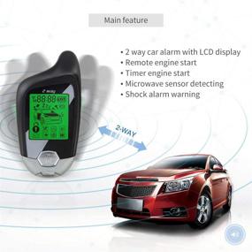 img 1 attached to EASYGUARD EC202: Advanced 2-Way Car Alarm System with LCD Pager Display, Remote Engine Start & Microwave Sensor DC12V